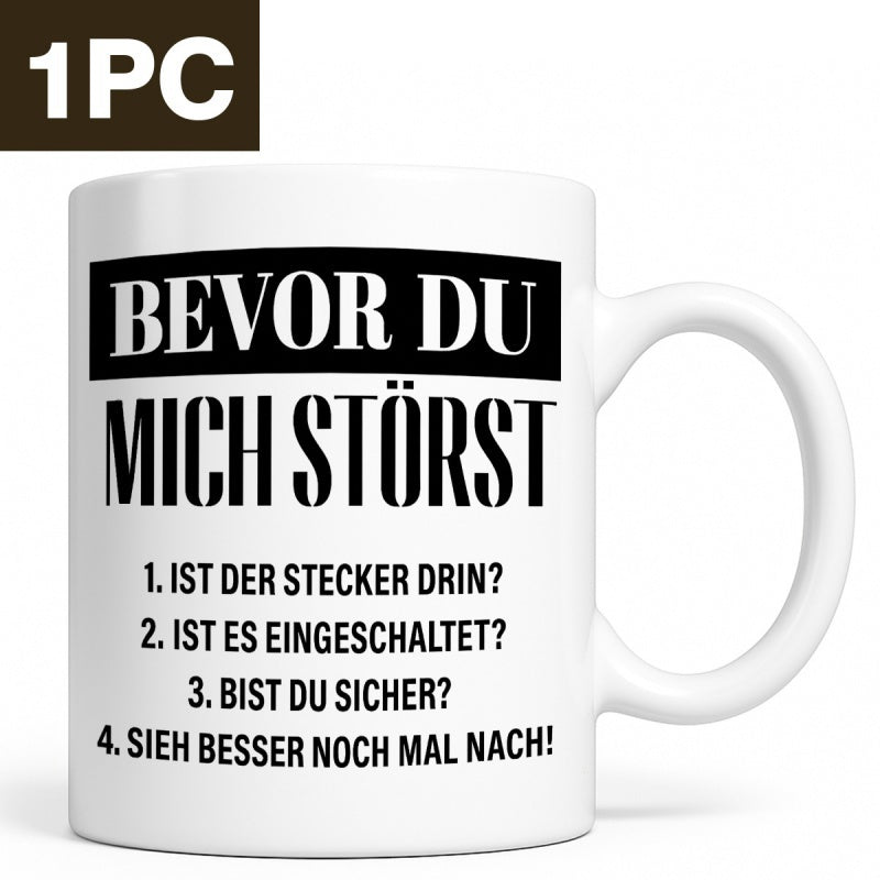 Tailorly White Ceramic 11 oz Mug - Minimalist Clean White Ceramic Featuring Bold Black Typographic Printed Text Mug