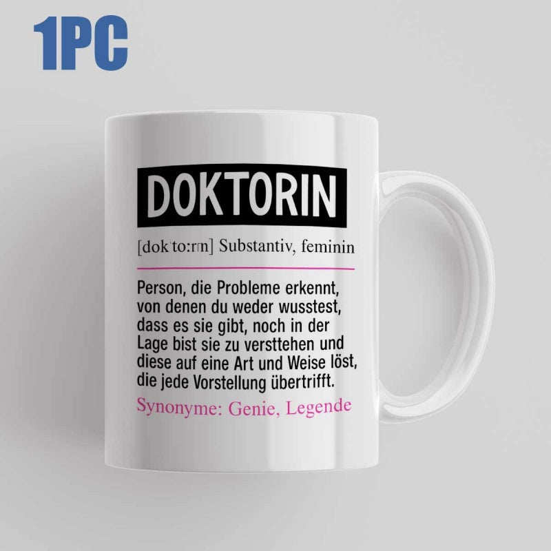 Tailorly White Ceramic 11 oz Mug - Minimalist Ceramic Vessel With Professional Definition Style Layout Printed On Front Surface Mug