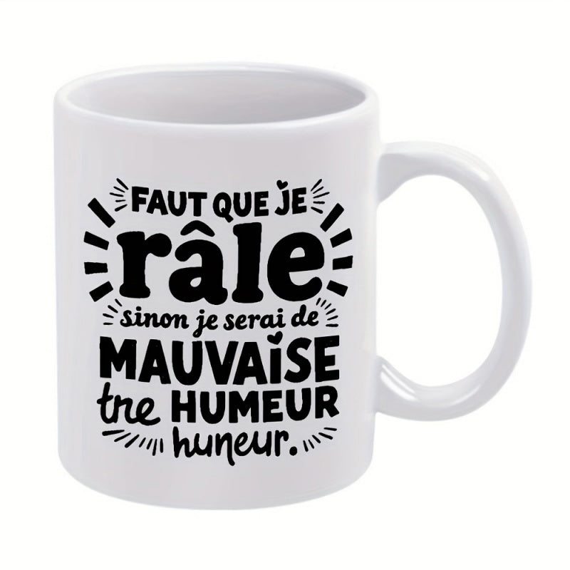Tailorly White Ceramic 11 oz Mug - Minimalist Bold Artistic Script With Radiating Sunburst Accents And Hearts Typography