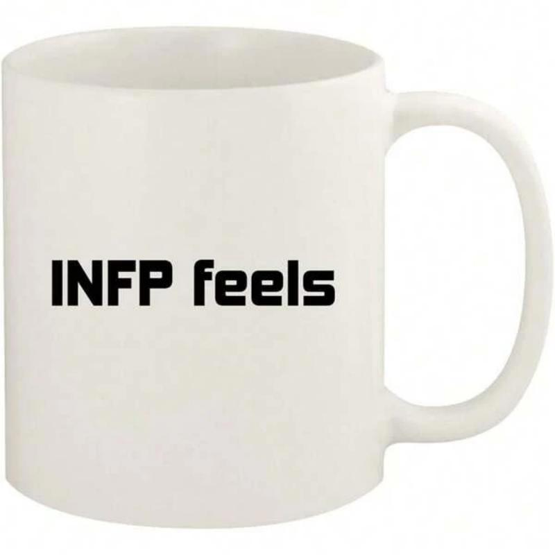 Tailorly White Ceramic 11 oz Mug - INFP Feels Minimalist Bold Black Typography On A Clean White Smooth Surface Mug