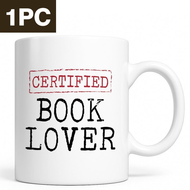 Tailorly White Ceramic 11 oz Mug - Certified Book Lover Clean Featuring Minimalist Classic Vintage Typewriter Typography Aesthetic Mug