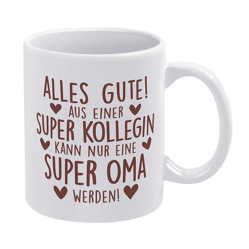 Tailorly White Ceramic 11 oz Mug - Minimalist Featuring Small Decorative Hearts Scattered Around Text Mug