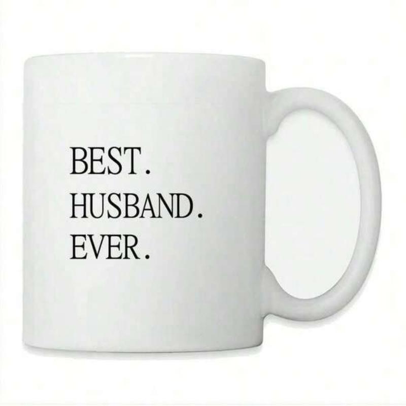 Tailorly White Ceramic 11 oz Mug - Best Husband Ever Clean White Ceramic Vessel Featuring A Sturdy Curved Handle Mug