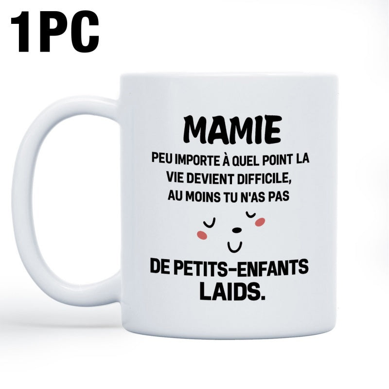 Tailorly White Ceramic 11 oz Mug - Minimalist Smiling Face With Pink Cheeks Printed On A Ceramic Mug