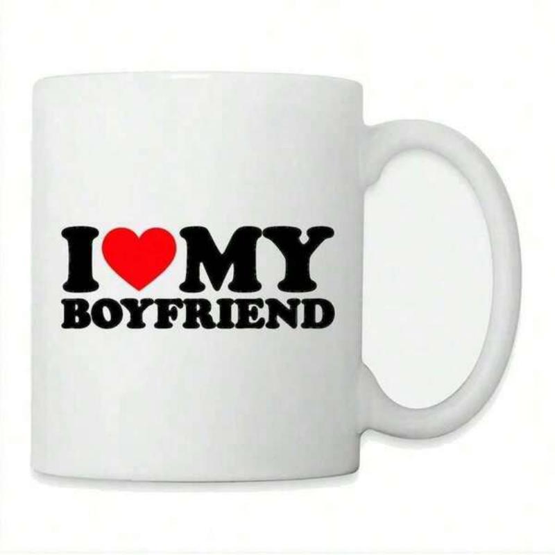 Tailorly White Ceramic 11 oz Mug - I My Boyfriend Bold Slab Serif Lettering With A Vibrant Red Love Heart