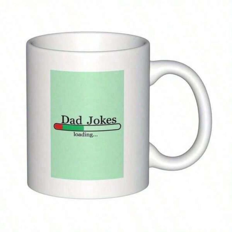 Tailorly White Ceramic 11 oz Mug - Dad Jokes Minimalist Light Green Background With Simple Graphic Style Loading Bar