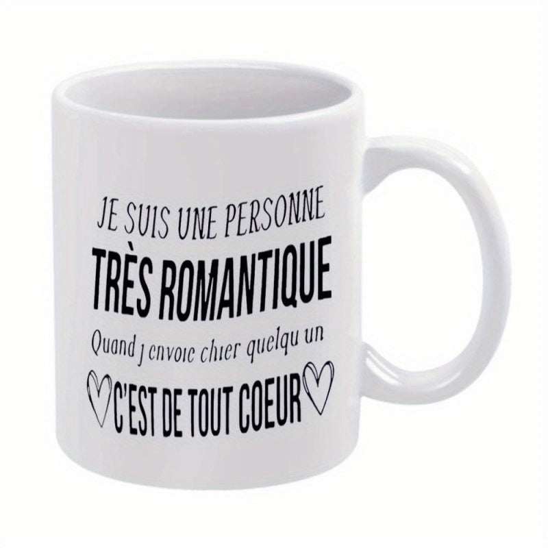 Tailorly White Ceramic 11 oz Mug - Elegant Hand Drawn Heart Outlines Surrounding Sarcastic Script Typography Mug