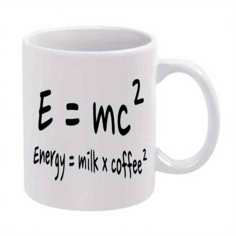 Tailorly White Ceramic 11 oz Mug - Energy Milk Coffee Minimalist Black Handwritten Style Typography On A Pristine White Ceramic Formula