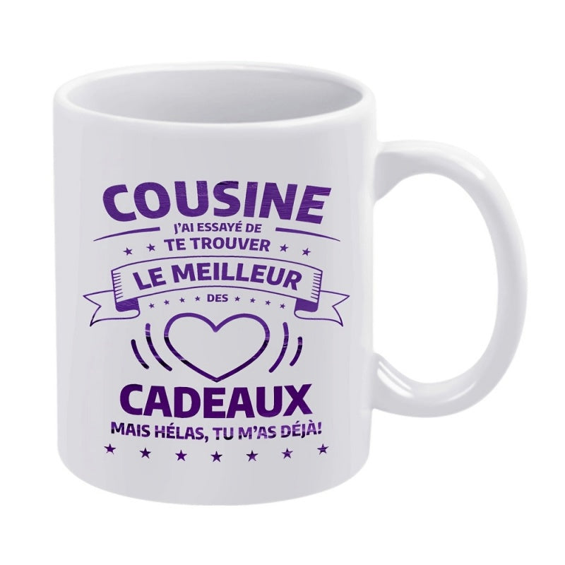 Tailorly White Ceramic 11 oz Mug - Minimalist Purple Heart Pattern Among Banners And Stars Over Smooth Ceramic Mug