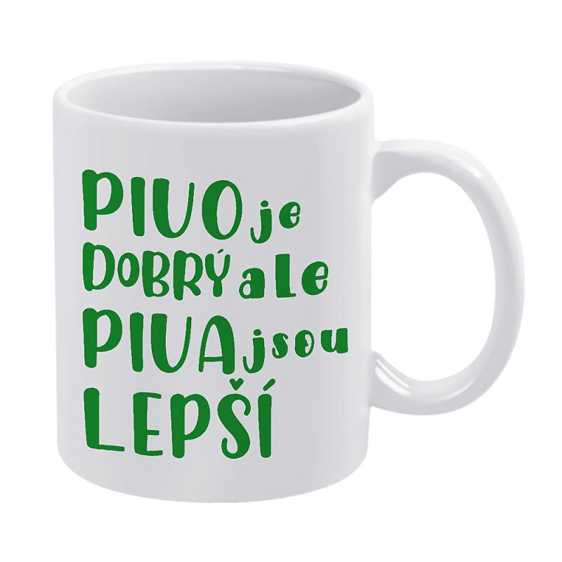 Tailorly White Ceramic 11 oz Mug - Minimalist Typography Style Featuring Green Rounded Letters On White Surface Mug