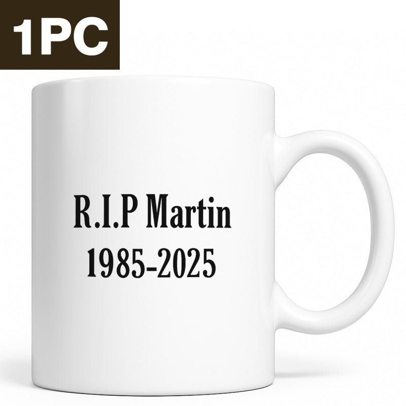 Tailorly White Ceramic 11 oz Mug - RIP Martin Minimalist Pure Featuring Simple Black Memorial Typography Mug