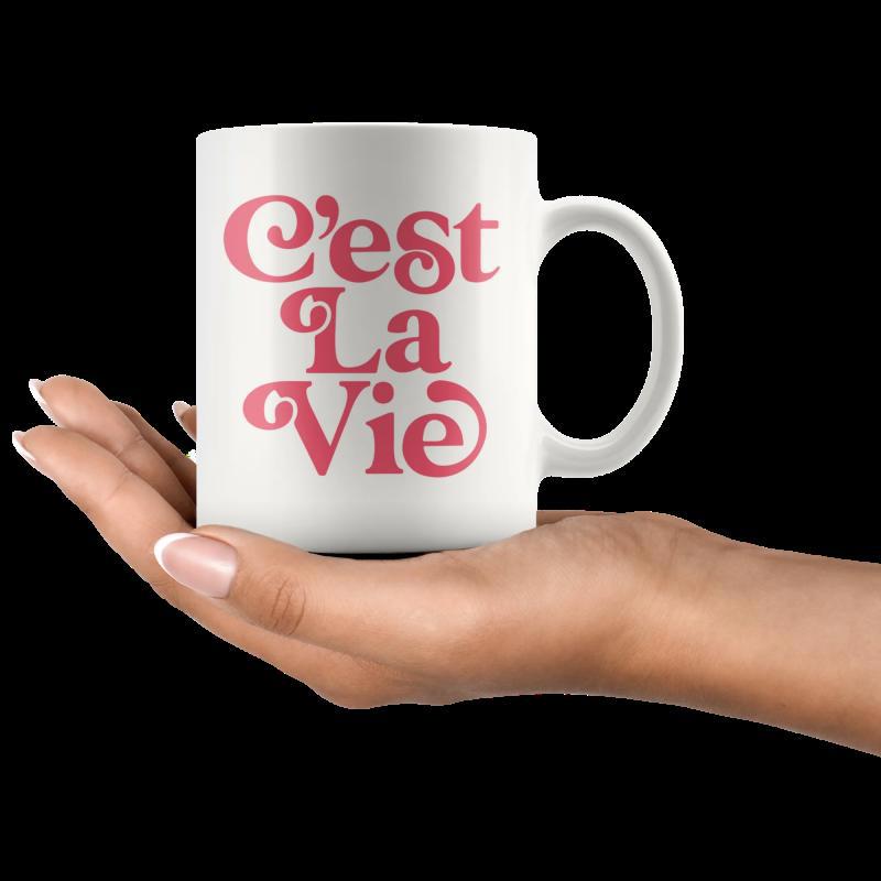 Tailorly White Ceramic 11 oz Mug - Minimalist Pure White Surface Featuring Elegant Retro Stylized Typography Pattern Ceramic Mug