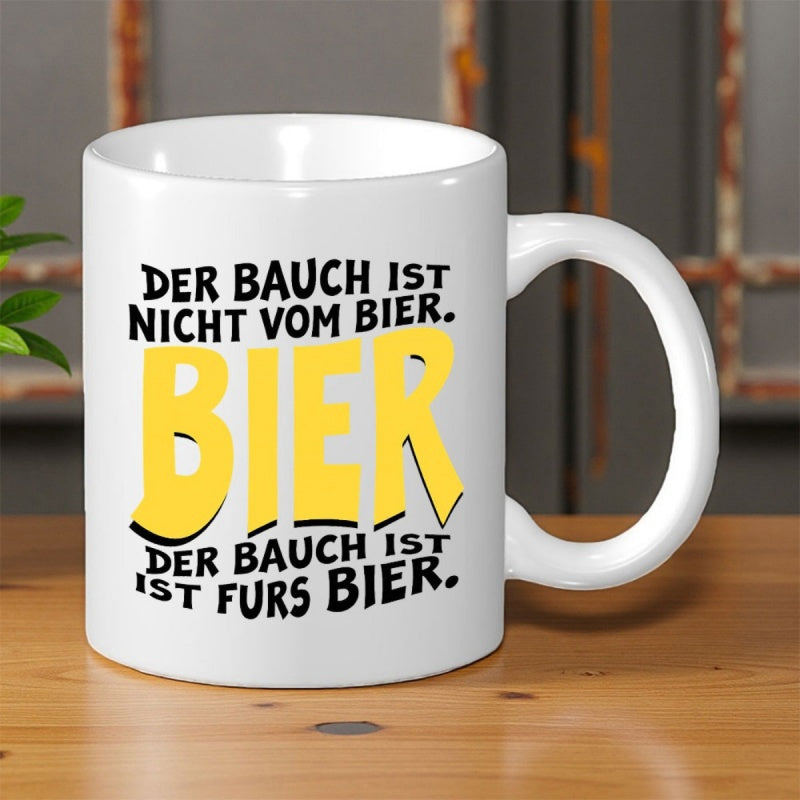 Tailorly White Ceramic 11 oz Mug - Glossy White Surface With Bold Contrasting Typography Style Ceramic Mug