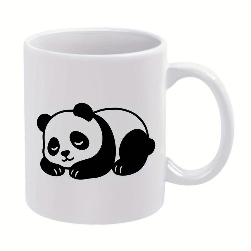 Tailorly White Ceramic 11 oz Mug - Cute Sleeping Animal Resting Peacefully On A Solid Surface Lazy Panda