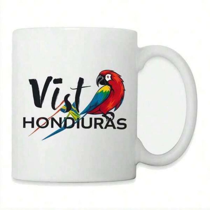 Tailorly White Ceramic 11 oz Mug - Vist Honduras Vibrant Tropical Bird With Colorful Red And Blue Feathers Parrot