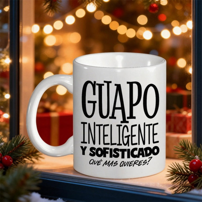 Tailorly White Ceramic 11 oz Mug - Minimalist White Ceramic Vessel With Bold Black Typography On Surface Mug