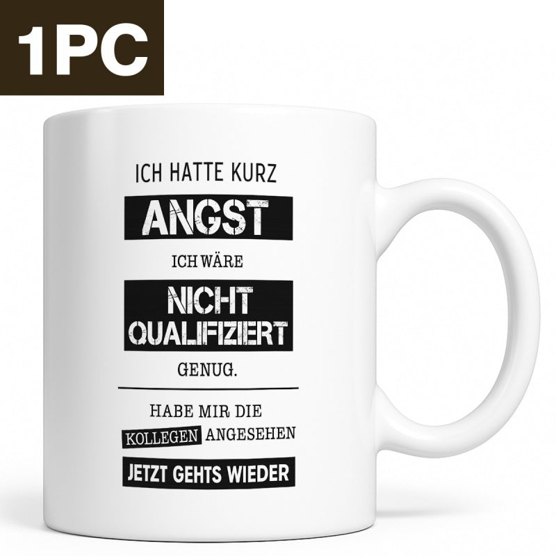 Tailorly White Ceramic 11 oz Mug - Minimalist Ceramic Coffee Container With Bold Black Text Layout Professional Mug