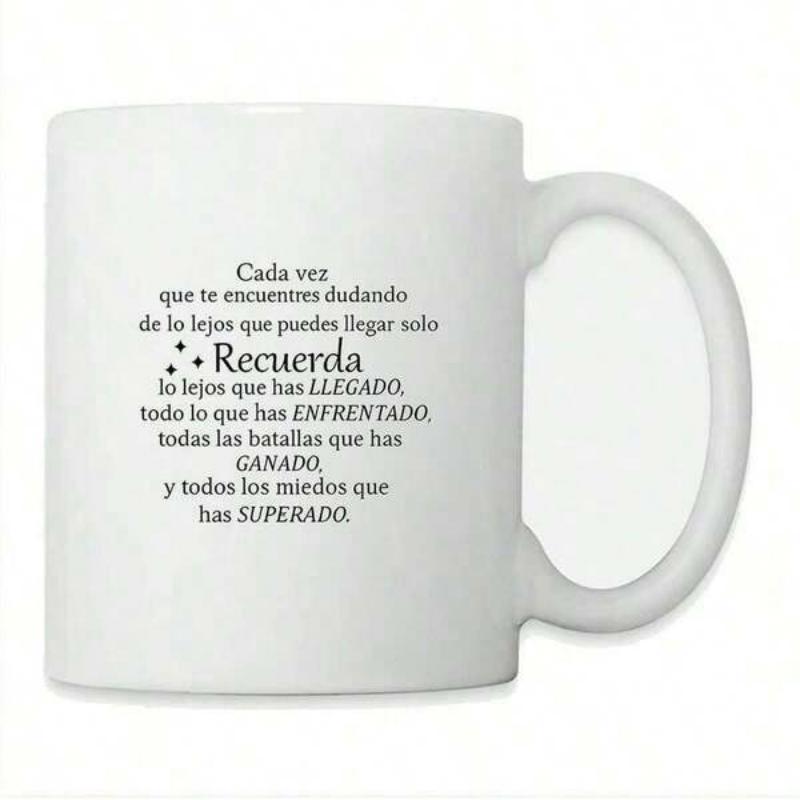 Tailorly White Ceramic 11 oz Mug - Elegant Minimalist White Ceramic With Inspirational Script And Small Decorative Accents Mug