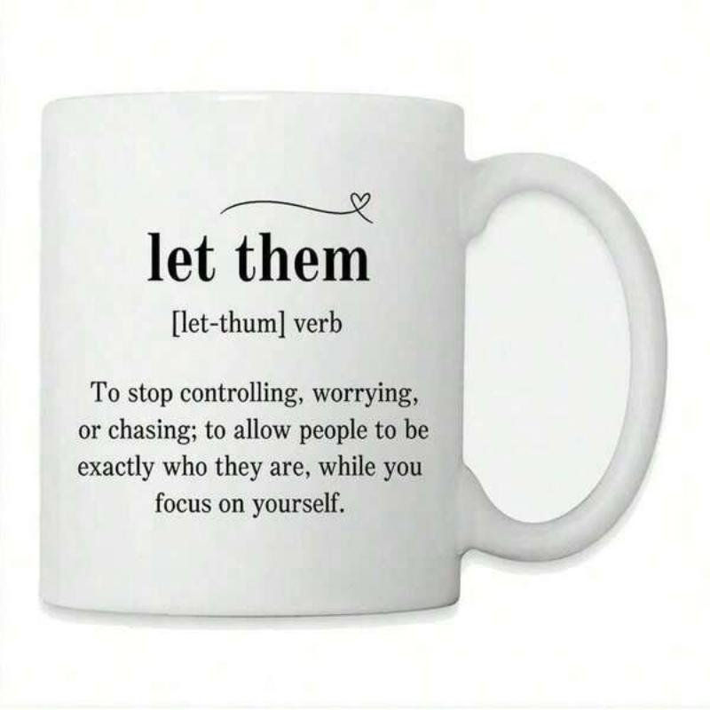 Tailorly White Ceramic 11 oz Mug - Let Them Simple With Dictionary Definition Text And Heart Graphic Mug