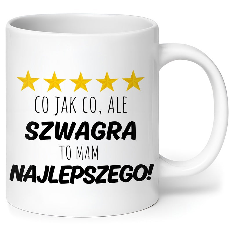 Tailorly White Ceramic 11 oz Mug - Five Shining Golden Elements Organized In A Perfect Linear Horizontal Row Stars