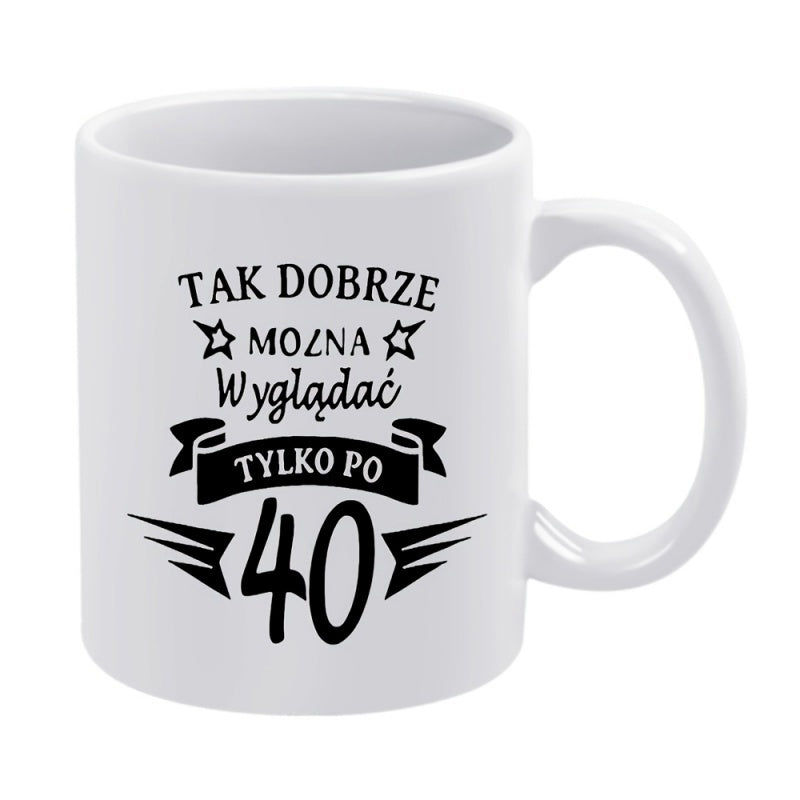 Tailorly White Ceramic 11 oz Mug - Elegant Black Decorative Pattern With Stars And Wing Elements Mug