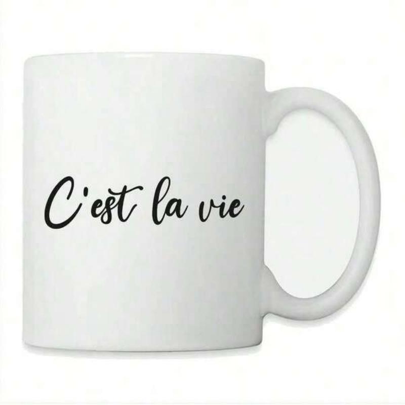 Tailorly White Ceramic 11 oz Mug - Minimalist Polished Featuring Elegant Black Script Lettering Mug