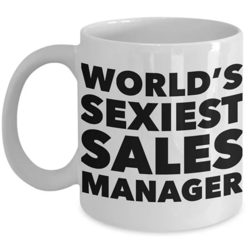 Tailorly White Ceramic 11 oz Mug - Worlds Sexiest Sales Manager Bold Minimalist Black Typography Printed On A Smooth
