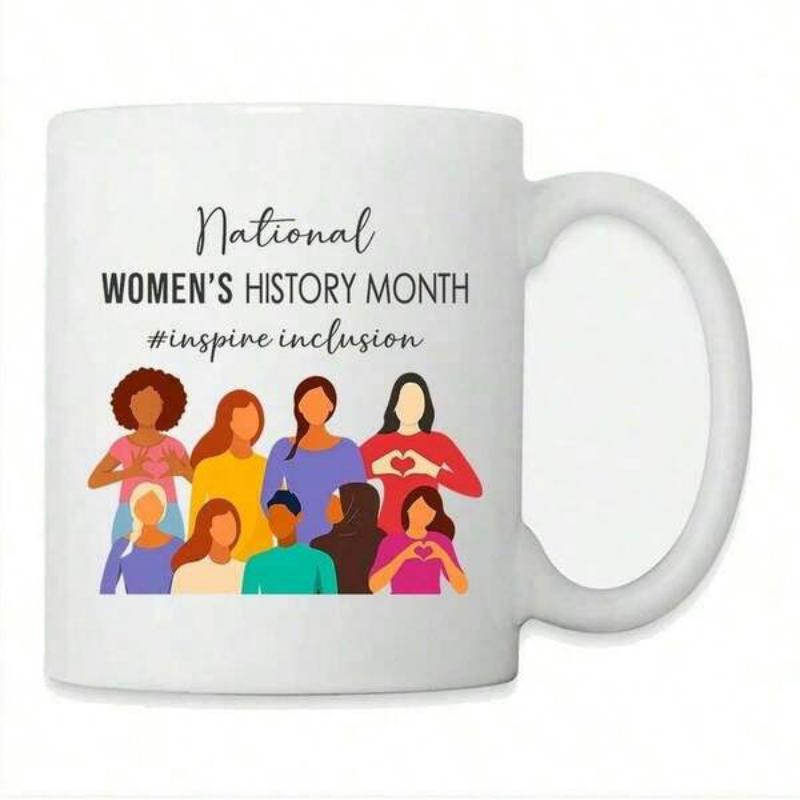 Tailorly White Ceramic 11 oz Mug - National Women's History Month Inspire Inclusion Diverse Group Of Empowered Women Standing Together Celebrating Equality And