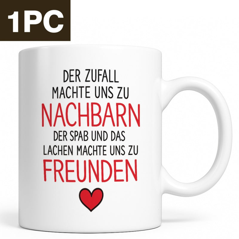 Tailorly White Ceramic 11 oz Mug - Simple Polished Featuring A Small Red Heart