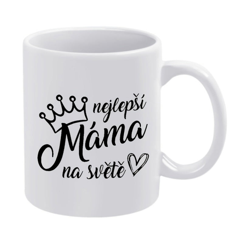 Tailorly White Ceramic 11 oz Mug - Elegant White Ceramic Cup Featuring Decorative Crown And Small Heart Mug