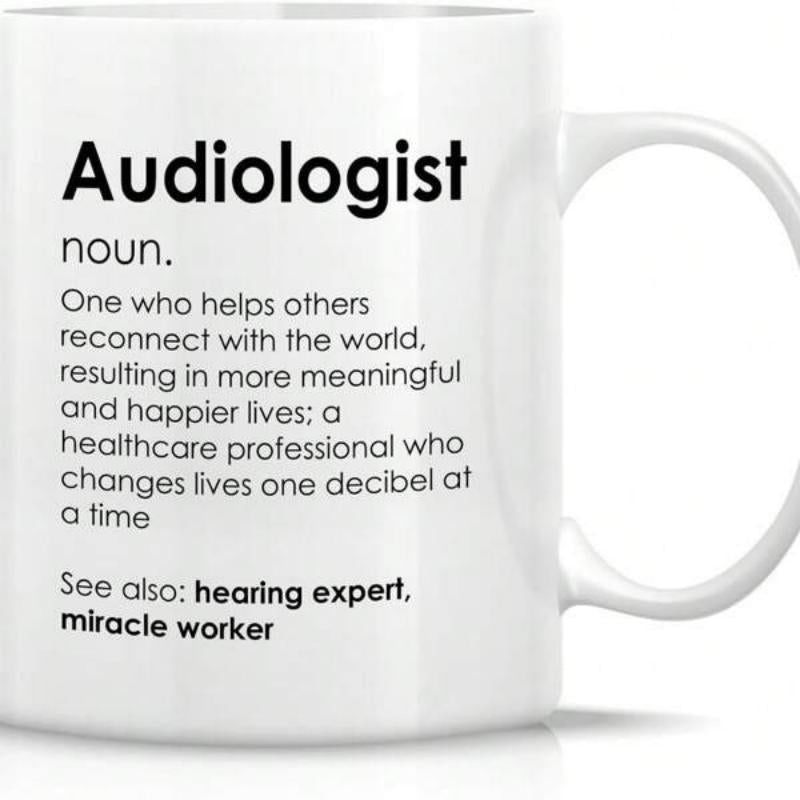 Tailorly White Ceramic 11 oz Mug - Audiologist Clean Minimalist Black Lettering On Polished Pure Mug