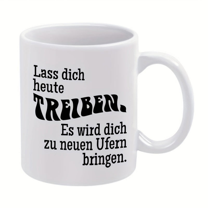 Tailorly White Ceramic 11 oz Mug - Bold Stylized Typography Printed Upon A Simple Ceramic Beverage Mug