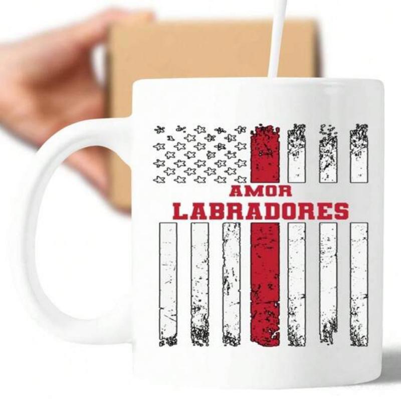 Tailorly White Ceramic 11 oz Mug - Distressed Vertical American Patriotic Design Featuring Stars And Red Stripe Flag