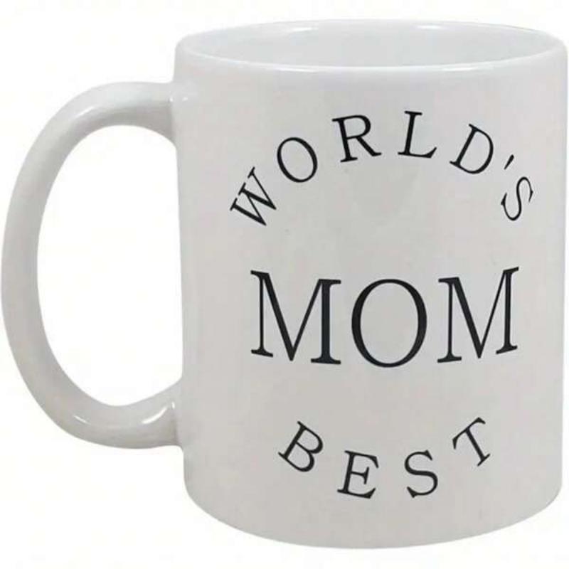 Tailorly White Ceramic 11 oz Mug - Worlds Mom Best Elegant Minimalist Black Typography Centered On A Clean White Glossy Surface Mug