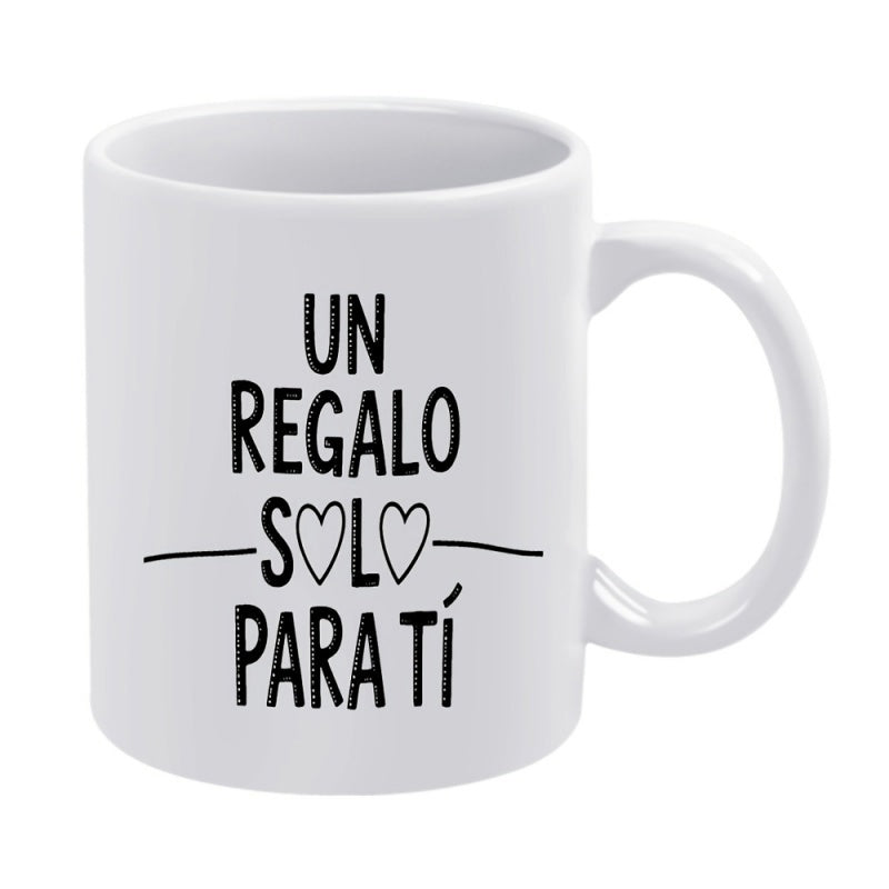 Tailorly White Ceramic 11 oz Mug - Minimalist With Simple Black Heart Line Art Mug