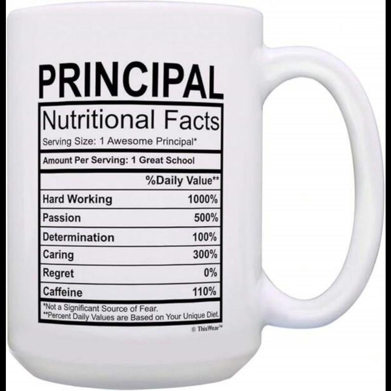 Tailorly White Ceramic 11 oz Mug - Principal Nutritional Facts Classic Black And White Informative Table Layout Featuring Professional Educational Descriptions