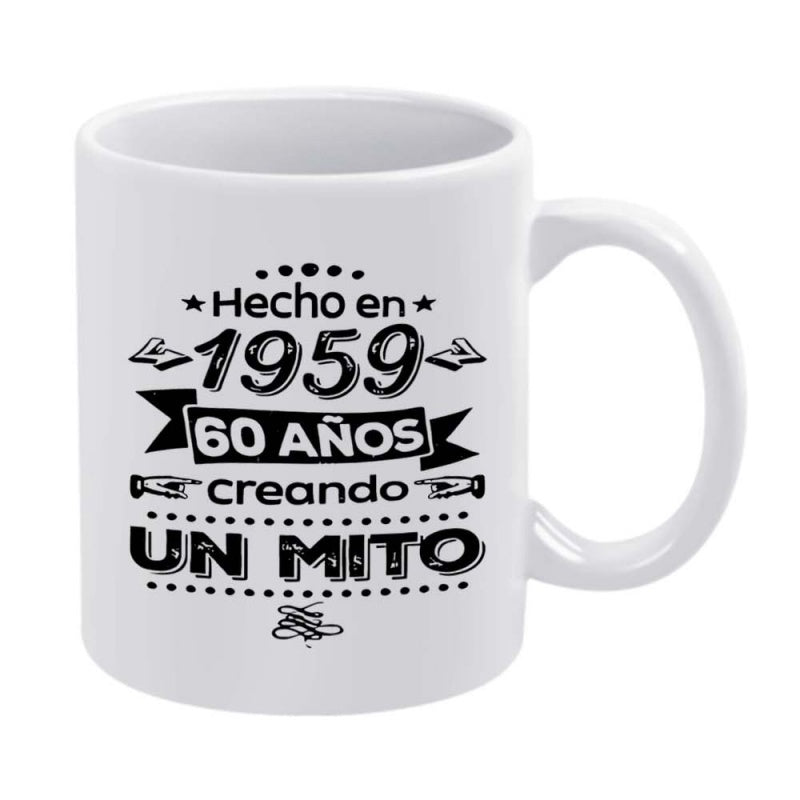 Tailorly White Ceramic 11 oz Mug - Polished White Surface Featuring Decorative Birthday Banner With Artistic Numbers Mug