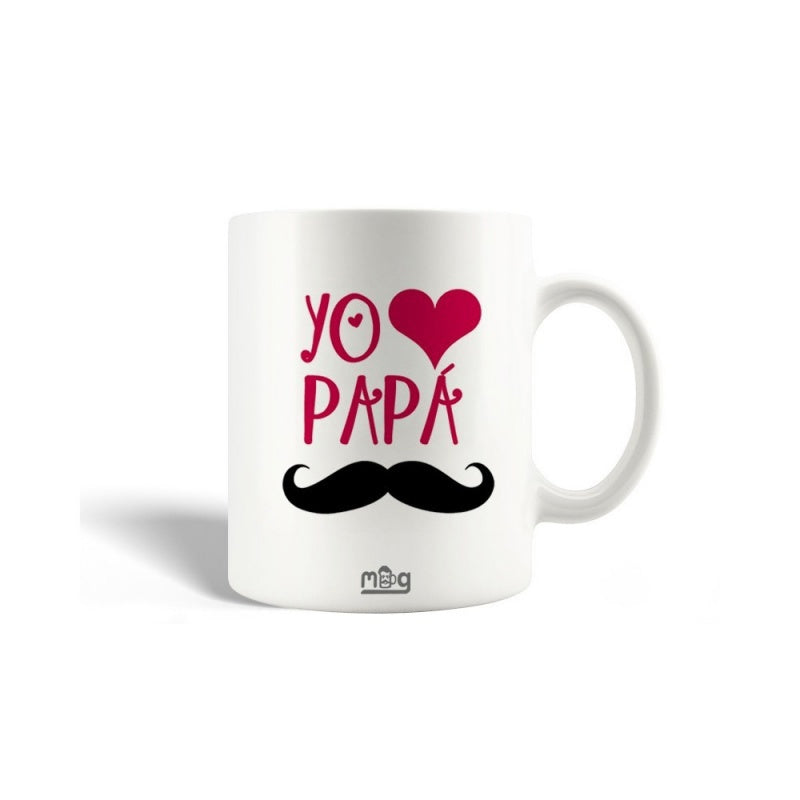 Tailorly White Ceramic 11 oz Mug - Artistic Heart Combined With A Classic Handcrafted Black Metal Mustache