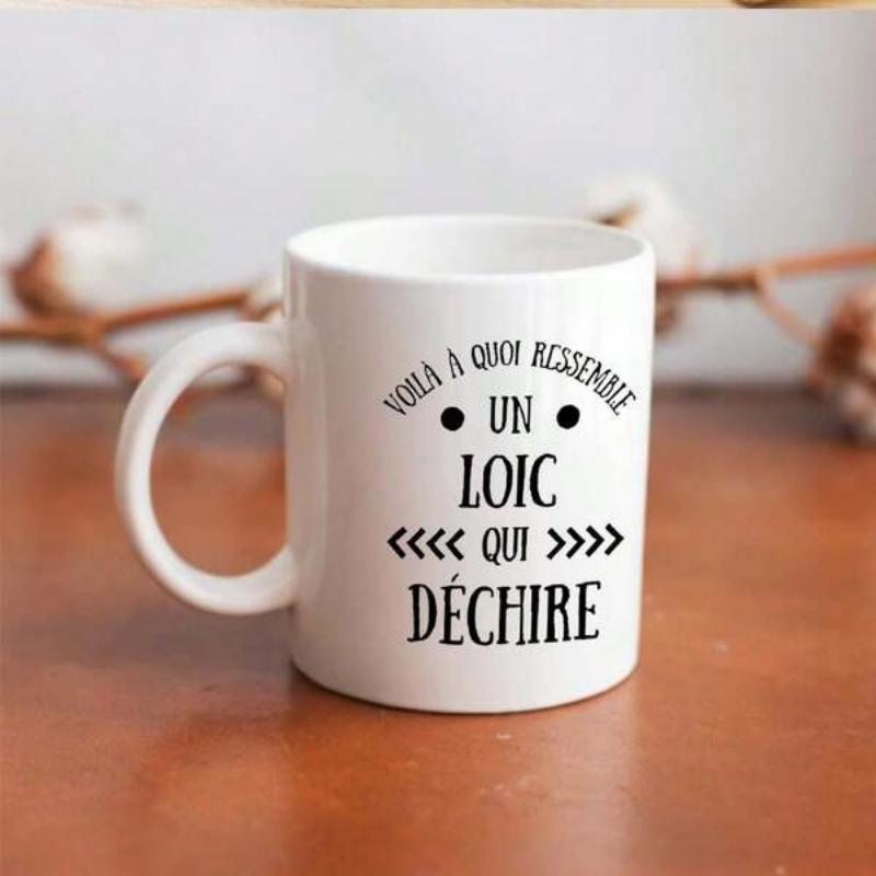 Tailorly White Ceramic 11 oz Mug - Simple White Ceramic Vessel With Bold Black Lettering And Geometric Symbols Mug