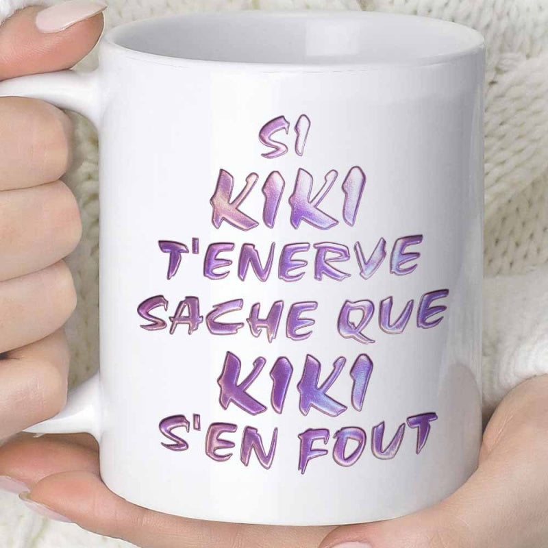 Tailorly White Ceramic 11 oz Mug - Minimalist White Ceramic Vessel With Stylized Purple Gradient Typography Coffee Mug