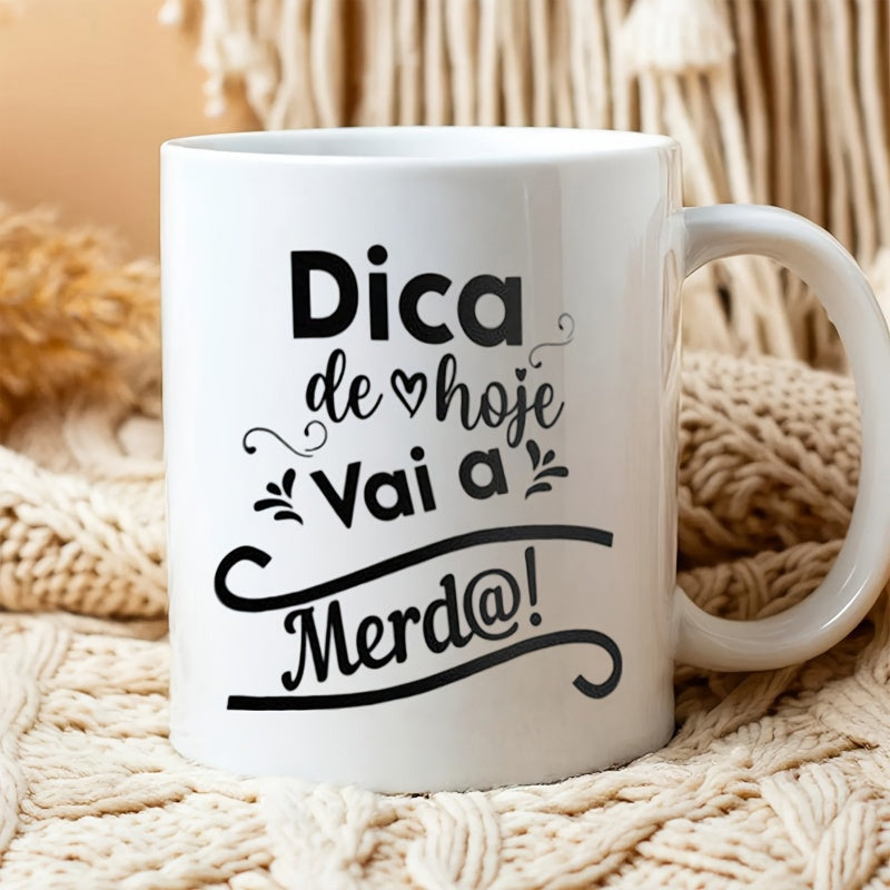 Tailorly White Ceramic 11 oz Mug - Minimalist White Ceramic Cup Featuring Decorative Script Lettering And Elegant Heart Flourishes Mug
