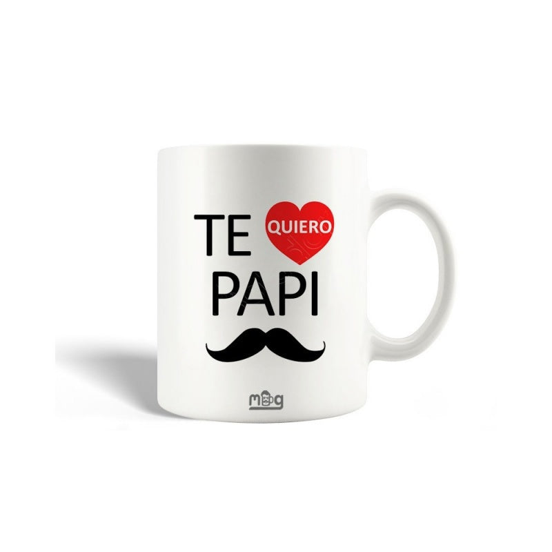 Tailorly White Ceramic 11 oz Mug - Minimalist Design With Red Heart And Bold Black Curved Shape Mustache