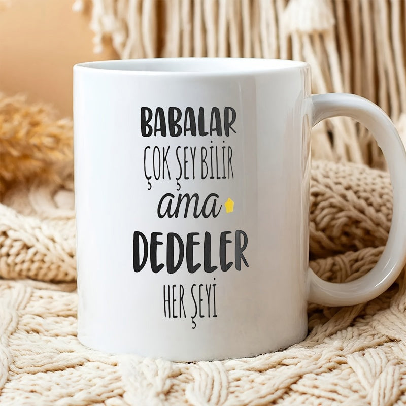 Tailorly White Ceramic 11 oz Mug - Minimalist White Ceramic Vessel Featuring A Simple Yellow Star Accenting Typography Mug