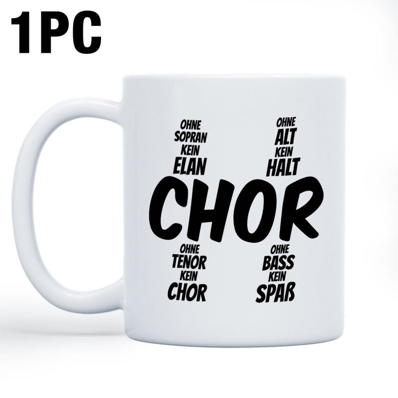 Tailorly White Ceramic 11 oz Mug - Sopran Alt Tenor Bass Simple Clean Typographic Elements Focused On Musical Arrangement And Performance Choir