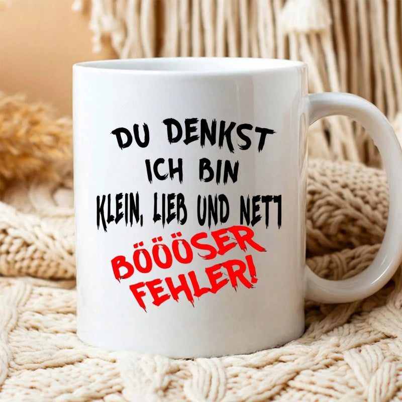 Tailorly White Ceramic 11 oz Mug - Hand Drawn Stylized Typography With Bold Red Accents