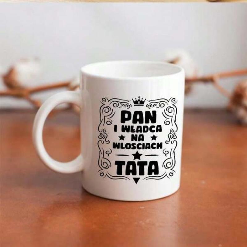 Tailorly White Ceramic 11 oz Mug - Decorative Vintage Frame With Stars And Crown Over Bold Typography Mug