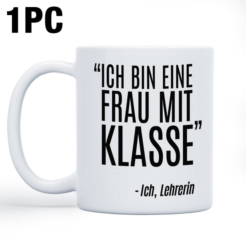 Tailorly White Ceramic 11 oz Mug - Bold Black Typography Printed Centered On A Clean
