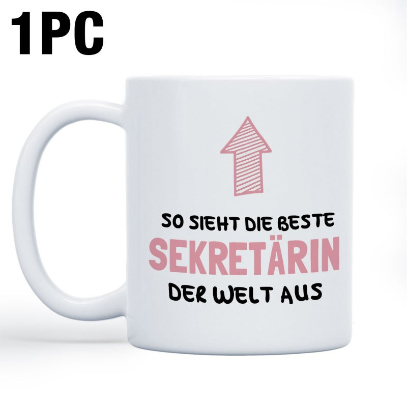 Tailorly White Ceramic 11 oz Mug - Simple Pink Textured Directional Symbol Pointing Upwards In Clean Style Arrow