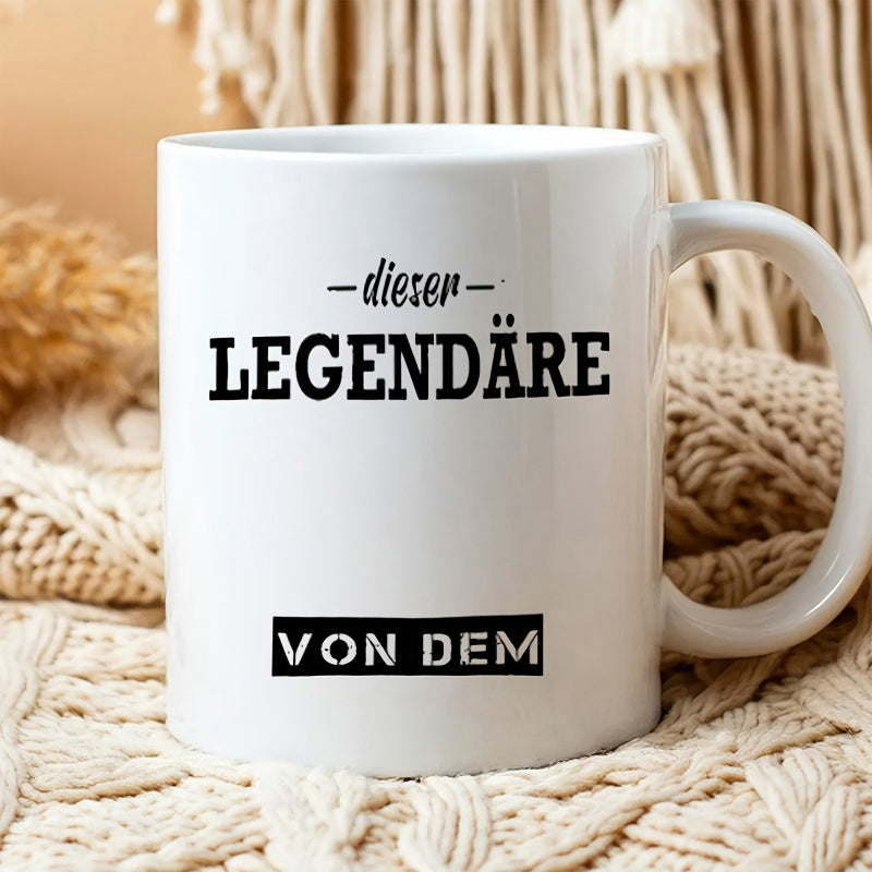 Tailorly White Ceramic 11 oz Mug - Minimalist Featuring Simple Black Bold Text Mug
