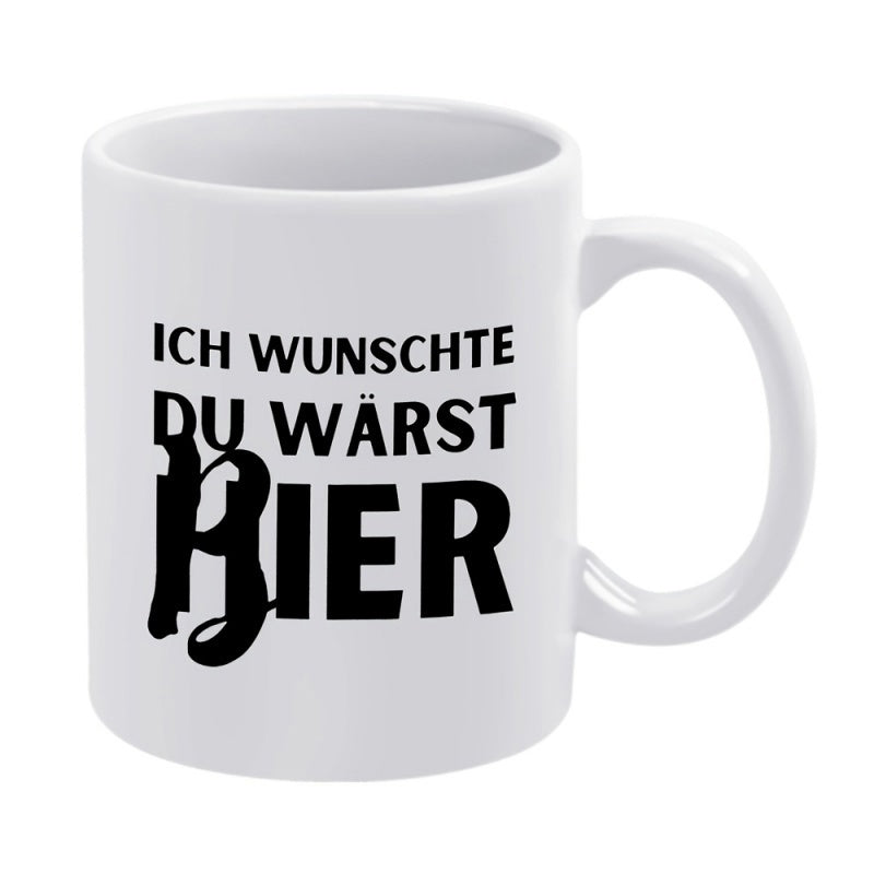 Tailorly White Ceramic 11 oz Mug - Minimalist White Ceramic Vessel Featuring Bold Black Block Lettering Style Mug